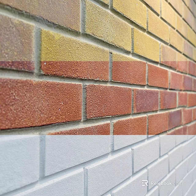 Colorful Brick Wall Surface With Multicolored Tiles Textured Pattern And Design 3d model