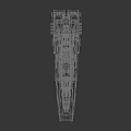 Futuristic Interstellar Spaceship With Red And Black Exterior And Detailed Cosmic Structure