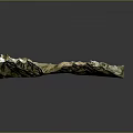 Detailed 3D Mountain Landscape Featuring Green Vegetation White Rocks And Natural Terrain