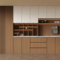 Middle Style Wine Cabinet Sideboard 3d model