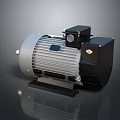 Electric Industrial Motor With Gray Casing And Black Components On Base 3d model