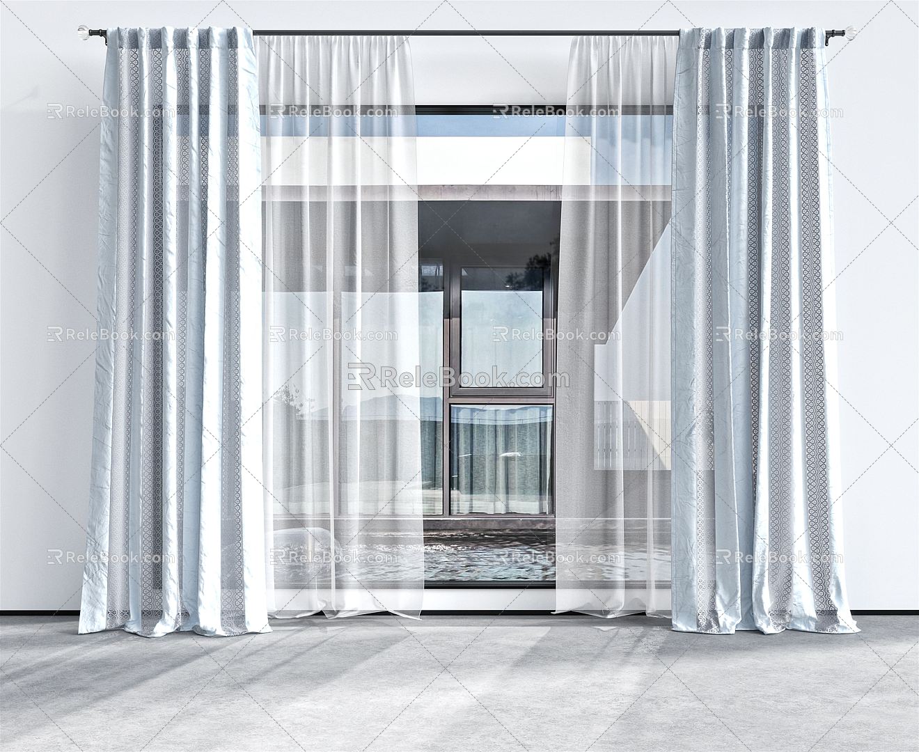 Modern Curtains 3d model