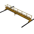 Yellow Industrial Safety Platform With Guardrails And Metal Support Rails