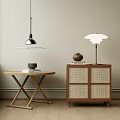Modern bedside table rattan bedside table 3d model