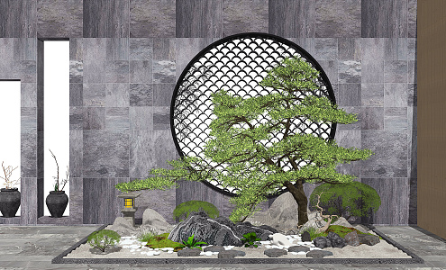 New Chinese landscape sketch rockery stone 3d model