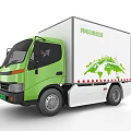 Industrial Equipment Pure Electric New Energy Truck With Green World Map And City Elements