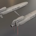 U.S. Air Force Military Missiles 3D Model With Red Suspension Straps