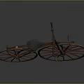 Vintage High Wheel Bicycle With Red Wheels And Black Classic Frame Design