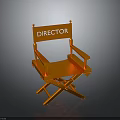 Bright Orange Director Chair With Foldable Structure Armrests And Visible Director Label
