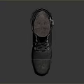 Black Military Style Boots With Laces Metal Buckles Thick Sole And Sturdy Daily Wear Design