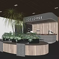 ZOO COFFEE Cafe Interior With Wooden Decor Plants Circular Seating Area And Counter