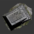 Weathered Stone Blocks Stacked In Ancient Structure With Mossy Cracks And Inscriptions 3d model