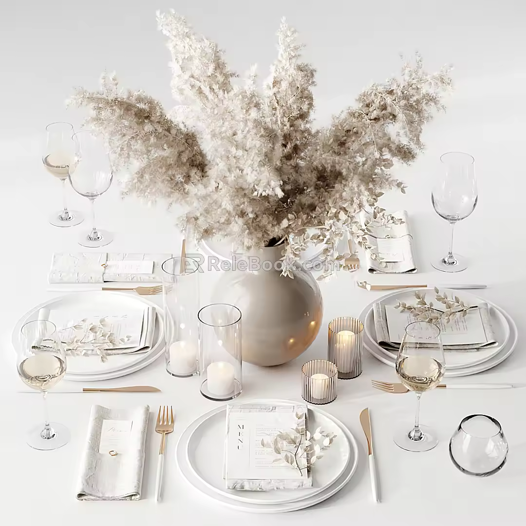 Modern Tableware Matching 3d model