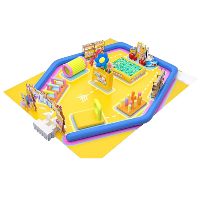 Colorful Indoor Playground Design With Slides Climbing Frames And Interactive Play Equipment For Kids 3d model