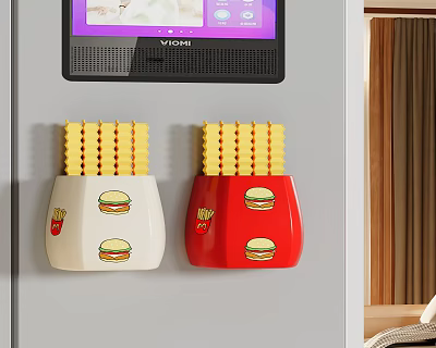 Wall Mounted Kitchen Organizers With Burger Fries Patterns In Two Colors 3d model