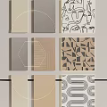 Geometric Pattern Decorative Cards With Abstract Designs And Beige Gray Brown Tones 3d model