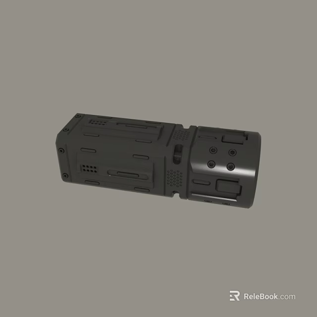 Black Industrial Device Enclosure With Multiple Ports And Heat Dissipation Holes 3d model 
