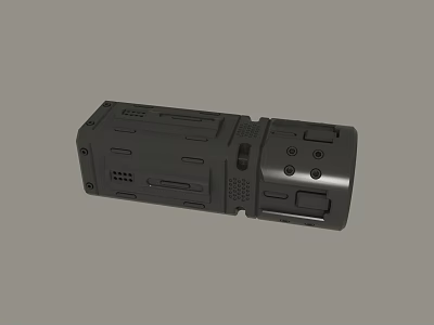 Black Industrial Device Enclosure With Multiple Ports And Heat Dissipation Holes 3d model