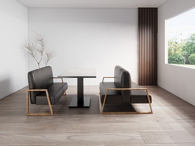 Modern Card Seat Dining Table and Chair model