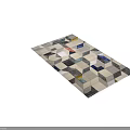 Modern Square Carpet With Geometric Pattern And Multi Colored Abstract Design 3d model