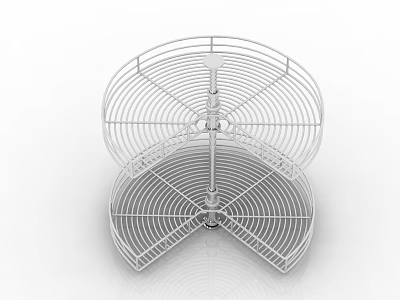 White Rotating Metal Mesh Kitchenware Storage Rack For Organizing Spices And Dishes 3d model