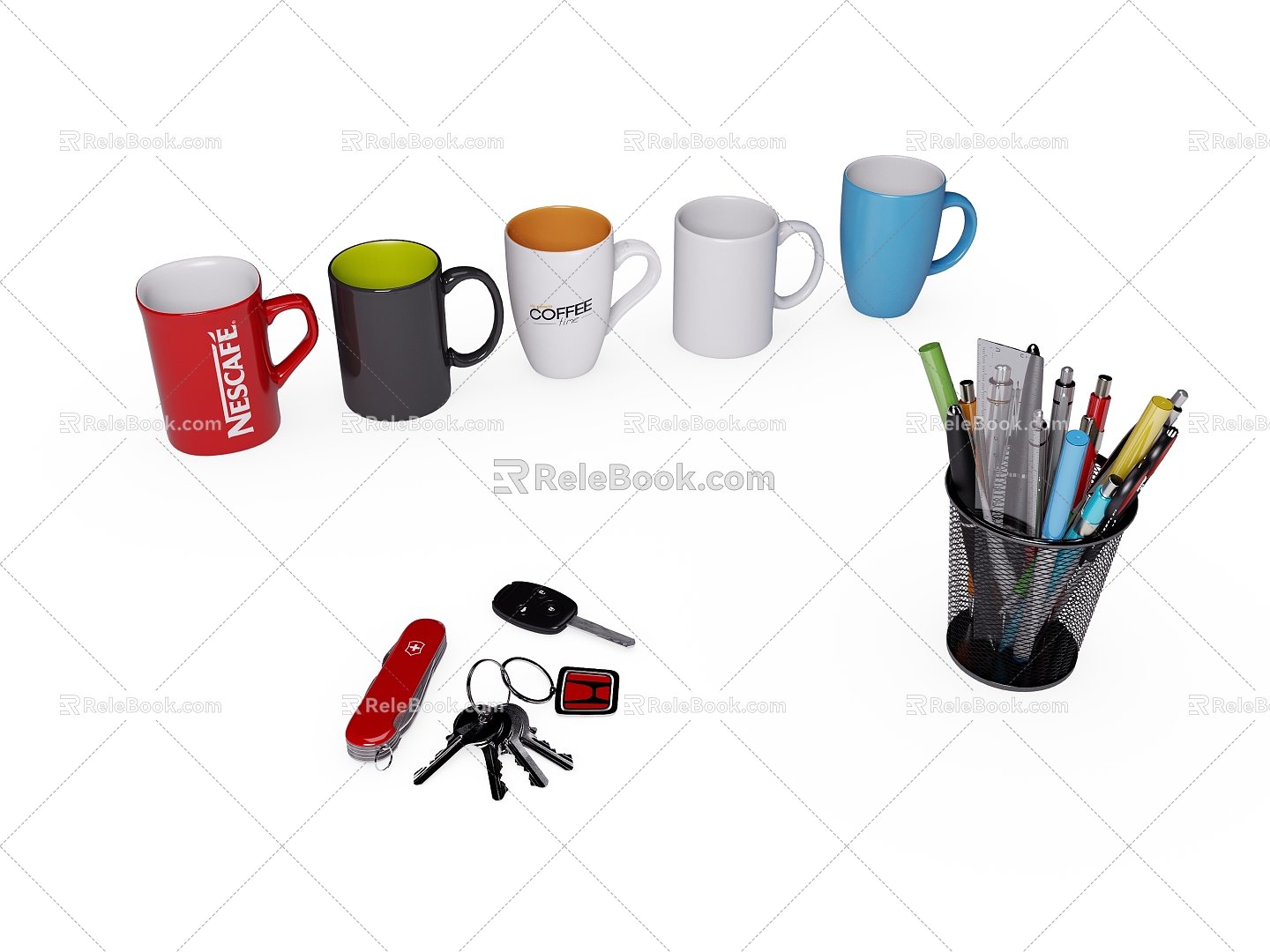 Office Supplies Stationery Water Cup 3d model