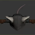 Cute 3D Model Mouse With Hooded Cloak And Brown Satchel Big Ears