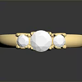 Elegant Gold Ring With Blue Gemstone And Decorative Setting For Daily Use 3d model