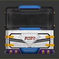 Durable Storage Box with Transparent Lid Blue Silver Yellow PURO Modern Design for Home