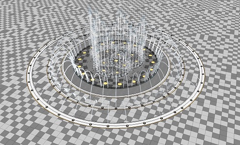 modern fountain water feature 3d model