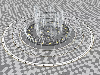 modern fountain fountain water feature 3d model