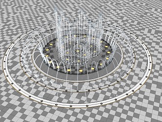 modern fountain water feature 3d model