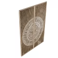 Wooden Entrance Door with Intricate Radial Pattern and Concentric Circles Design