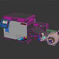Advanced Computer Controlled Multifunctional Printer With Display Screen And Reel Component 3d model