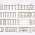 European Style Balcony Railing Stone Railing Stone Railing Stone Railing Fence Guardrail Aquarius Pillar 3d model