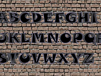 Sturdy Commercial Equipment Alphabet Letters Display On Brick Wall Background 3d model