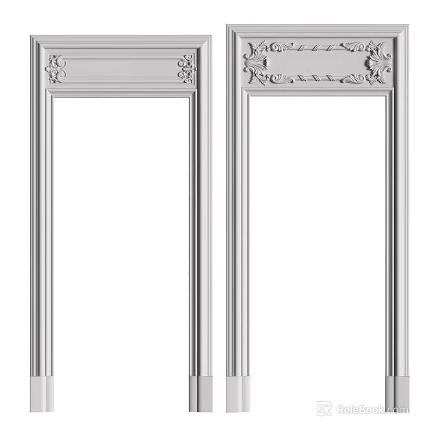 Ornate Architectural Components With Intricate Carved Top And Vertical Design 3d model 