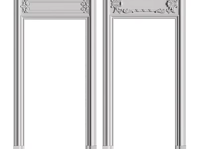 Ornate Architectural Components With Intricate Carved Top And Vertical Design 3d model