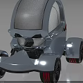 Futuristic Silver Concept Car With Dark Roof And Red Accented Wheels