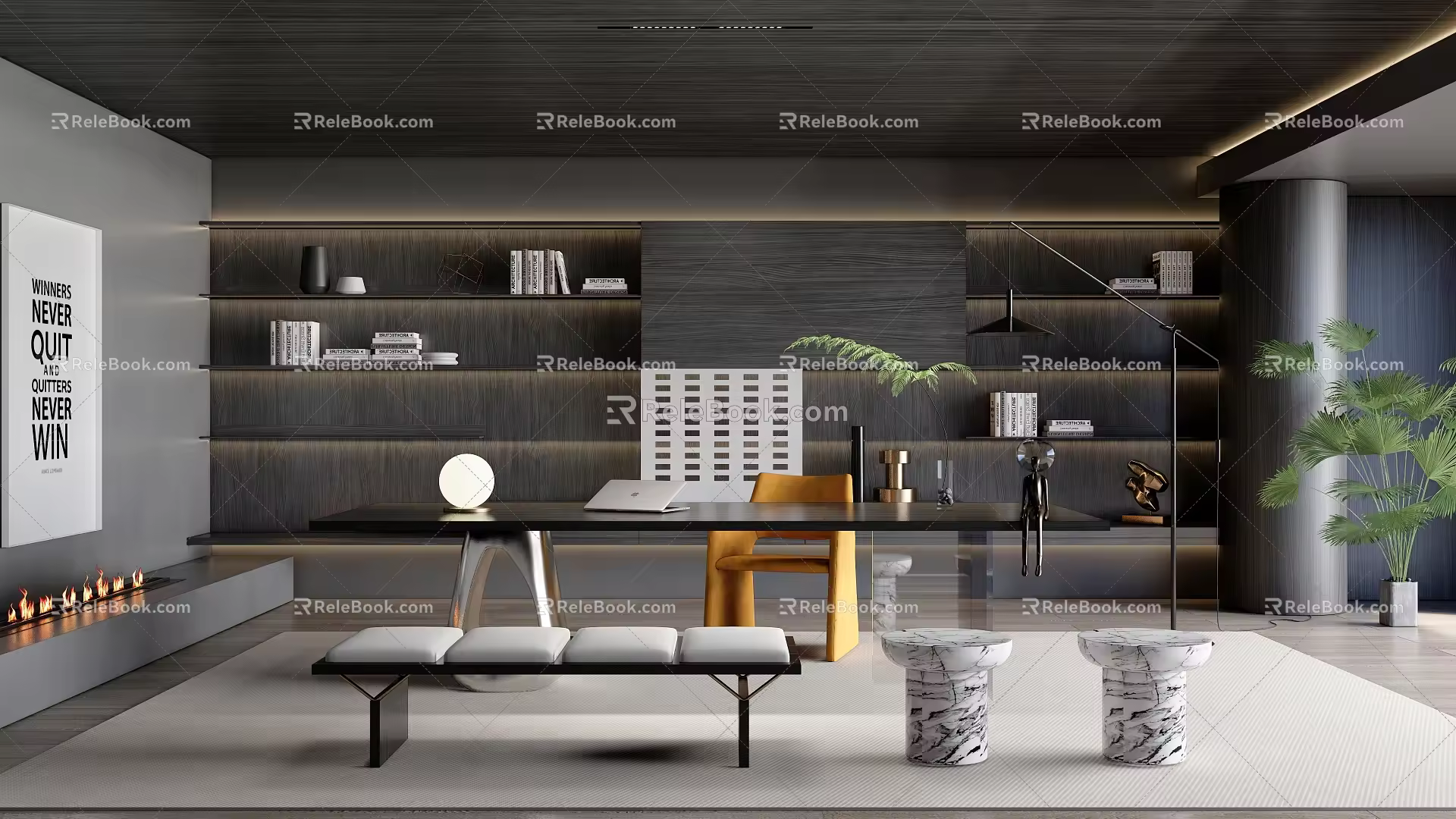 Modern Study Simple Study 3d model