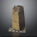 Natural Wooden Stone Raw Material With Textured Surface On Checkered Base