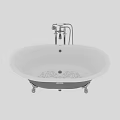 Classic Clawfoot Bathtub Ceramic Freestanding Design With Chrome Faucet And Handheld Shower