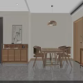 Modern Living Dining Room Interior With Open Concept Sofa TV And Decorative Plants