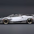 Sleek Silver Sports Car With Aerodynamic Design And Carbon Fiber Accents