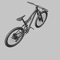 Orange Mountain Bike With Sturdy Frame Muddy Tires And Front Suspension