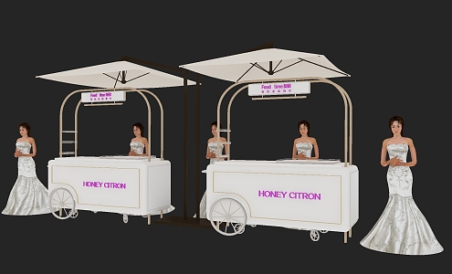 Modern dining car, US-Chen photo area, check-in point, check-in area, mobile dining car, coffee car, drink car 3d model