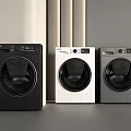 Modern Washing Machines in Black White Silver with Sleek Front Load Design