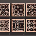 Wooden Lattice Windows Design Collection With Six Various Decorative Carved Patterns