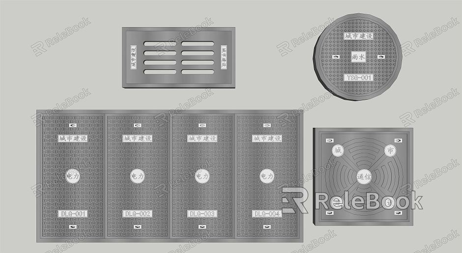 Modern manhole cover manhole cover combination model