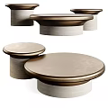 Modern Round Coffee Table With Gold Metal Frame And Marble Top For Living Room Decor